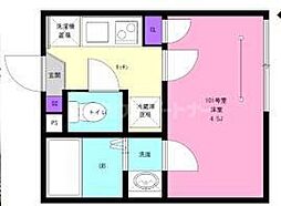 船橋市本郷町アパート 1Kの間取図画像