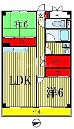 シラカワパレス 2LDKの間取図画像