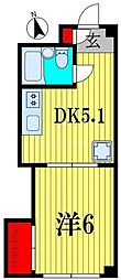 コム・トーコー 1DKの間取図画像