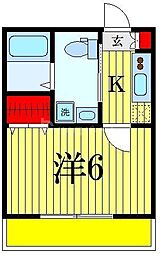 天成2番館 1Kの間取図画像