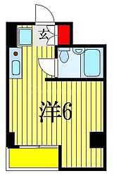 ユーコート本八幡 ワンルームの間取図画像