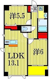 サンピタリア東船橋 2LDKの間取図画像