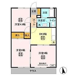 グレース田喜野井1番館 3DKの間取図画像