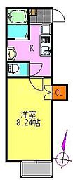 仮)道野辺共同住宅 1Kの間取図画像