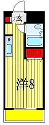 カーサセレーネ1号館 1Kの間取図画像