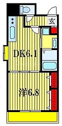 エムズレジデンス 1DKの間取図画像