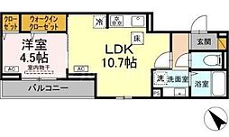 D-セアリス幕張I 1LDKの間取図画像