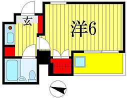 ジュネパレス船橋第3 1Kの間取図画像