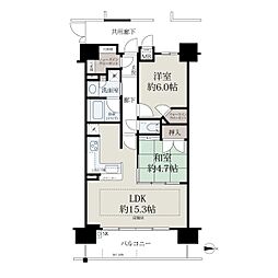 エスリード鶴見緑地公園 2LDKの間取図画像