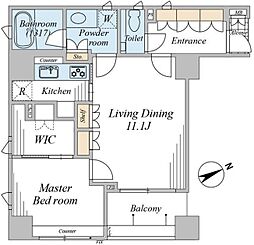 アクシア広尾 1LDKの間取図画像