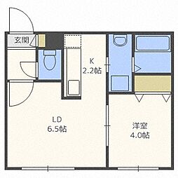 エール平岸 1DKの間取図画像