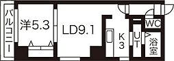 スペース北3条 1LDKの間取図画像