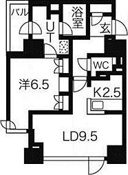 プライムメゾン南2条 1LDKの間取図画像