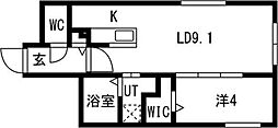 GRACIAS南郷 1LDKの間取図画像