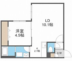 クレスト20 1LDKの間取図画像