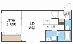 カナル 1LDKの間取図画像
