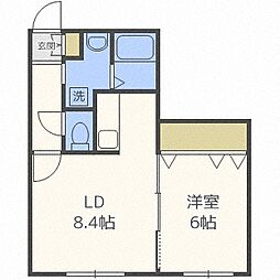 アボンド平岸 1LDKの間取図画像