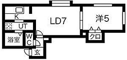 フレンズHS 1LDKの間取図画像