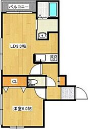 アボンドグラン菊水 1LDKの間取図画像