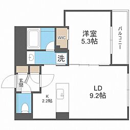 LiveCasa白石 1LDKの間取図画像