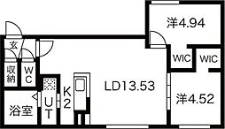 PRECIOUS豊平公園 2LDKの間取図画像