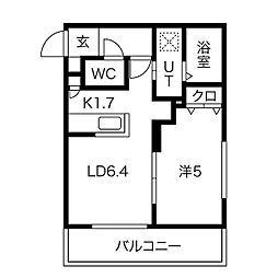 E-Town平岸 1LDKの間取図画像
