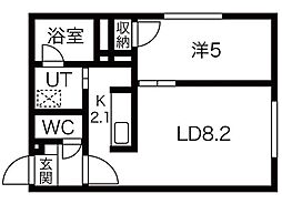 BLISS新さっぽろ 1LDKの間取図画像