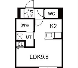 華月SAPPORO 1Kの間取図画像
