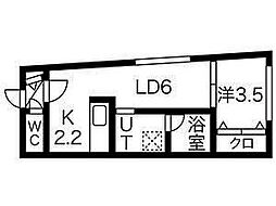リラクオーレ平岸 1LDKの間取図画像