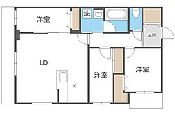 SーRESIDENCE東札幌bling 3LDKの間取図画像