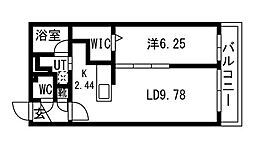 ciel幌平橋II 1LDKの間取図画像