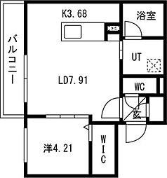 ciel幌平橋II 1LDKの間取図画像