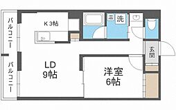 プルミエールメゾン南円山 1LDKの間取図画像
