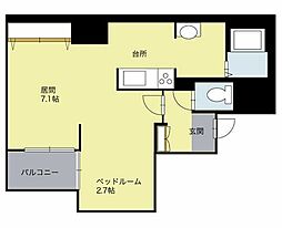 ロベージ 1Kの間取図画像