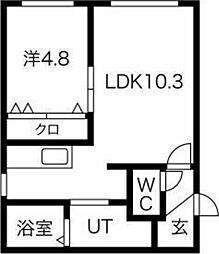 マリーノ 1LDKの間取図画像