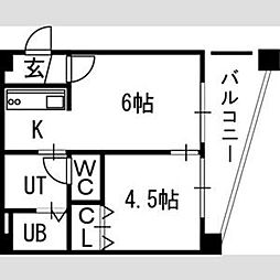 シティテラス南5条 1DKの間取図画像