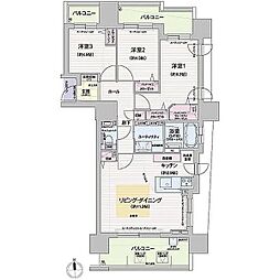 グランファーレ平岸ザパークサイドウェストウイング 3LDKの間取図画像