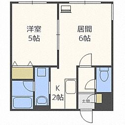 ブリリアント平岸 1LDKの間取図画像