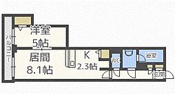 PRIMEURBAN札幌リバーフロント 1LDKの間取図画像