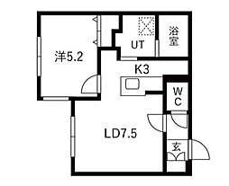 THE EAST SAPPORO 1LDKの間取図画像