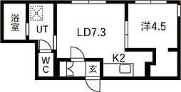 THE EAST SAPPORO 1LDKの間取図画像