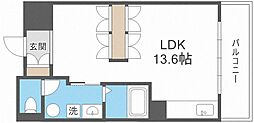 UURコート札幌南3条プレミアタワー ワンルームの間取図画像