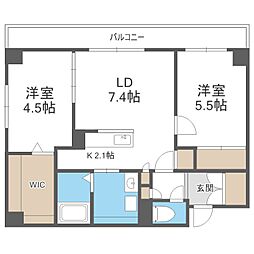 アルファスクエア中島公園 2LDKの間取図画像