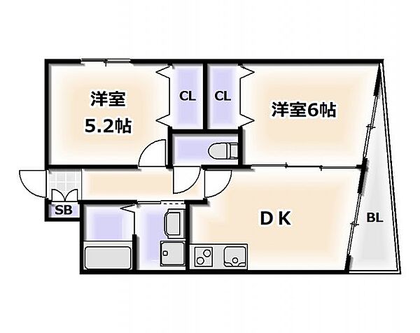 大阪府大阪市浪速区恵美須西2丁目(賃貸マンション2DK・9階・40.00㎡)の写真 その2