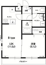 リブリ-SAIRIN23 1LDKの間取図画像