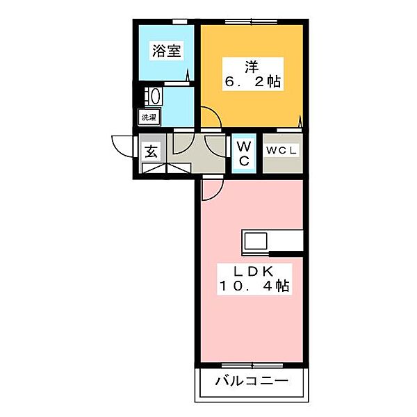 クレスト中野 ｜静岡県富士市中野(賃貸アパート1LDK・2階・40.55㎡)の写真 その2