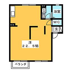 ALICE ワンルームの間取図画像