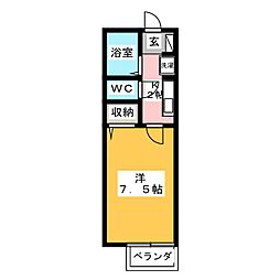 ソシアパート2 1Kの間取図画像