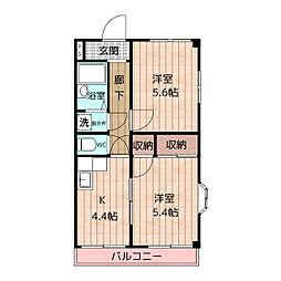 ローズマンション 2Kの間取図画像