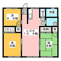 シティハイムリバティーD 3LDKの間取図画像